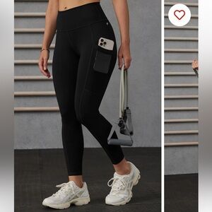 FABLETICS POWEHOLD On The Go High Waisted Mesh Side Pocket Leggings Medium Black